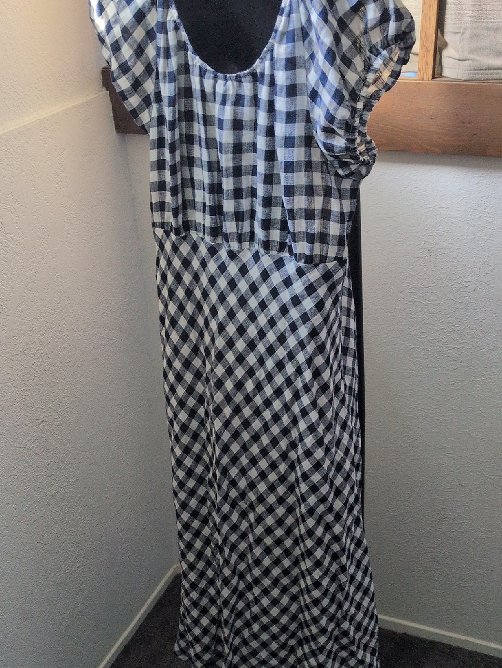 ✨Gap × DÔEN gingham linen midi dress In Blue Check Size XL - Picture 6 of 9